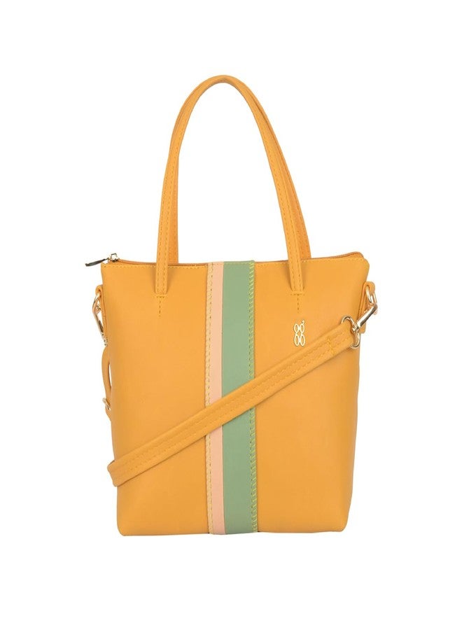 Baggit Women Yellow Tote Handbag Small Size | Ladies Stylish Casual Purse Bag - Image 1